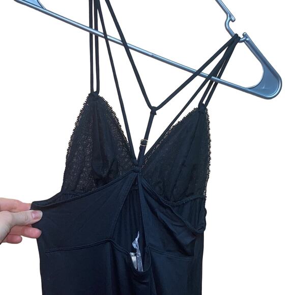 Naked Princess Black Cara Maxi Nightgown New with Tags Size Petite - Picture 5 of 9